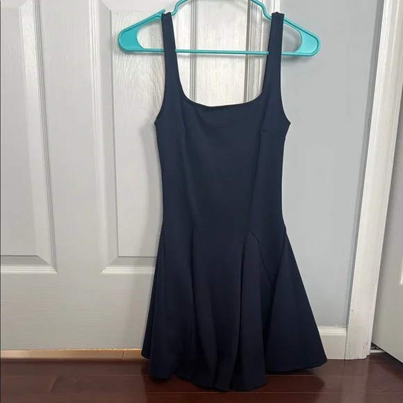 urban outfitters navy blue dress Urban Outfitters navy blue velour spaghetti strap fitted dress. Size small